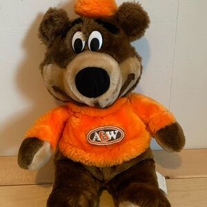 A&W Vintage Root Bear Plush in Bright Orange Sweater